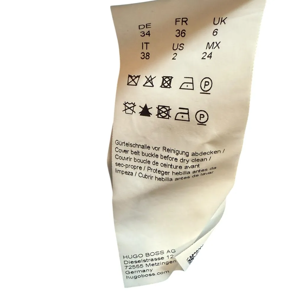 Hugo Boss Women’s “Dadorina” Bright Blue V-Neck Belted Sleeveless Pencil Dress - Image 9