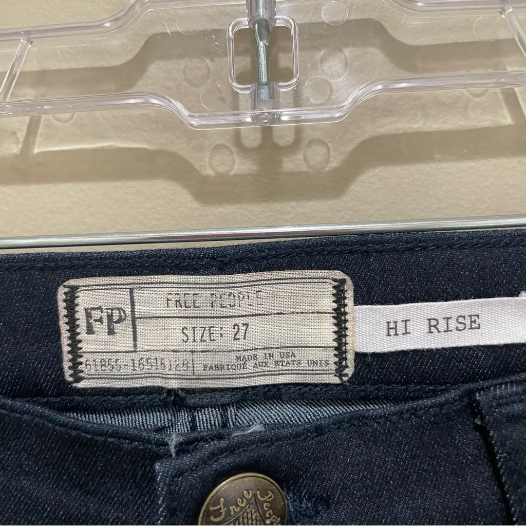 Free People High Rise Skinny Jeans Dark Wash Denim Women’s Size 27 NWT - Image 6