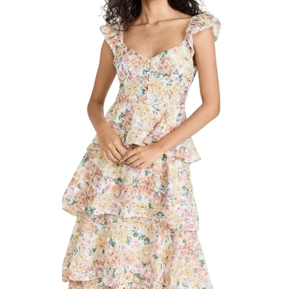 EN SAISON Presley Floral Midi Dress, Size Large, New with Tag MSRP $188 Pink - Image 2