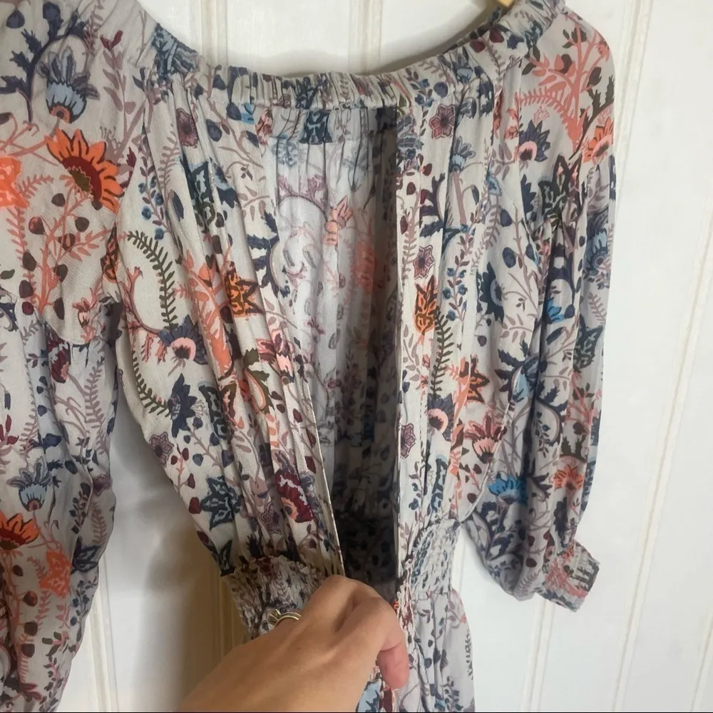 Free People Pretty & Free Grey Floral Long Sleeve Romper -249 - Image 11