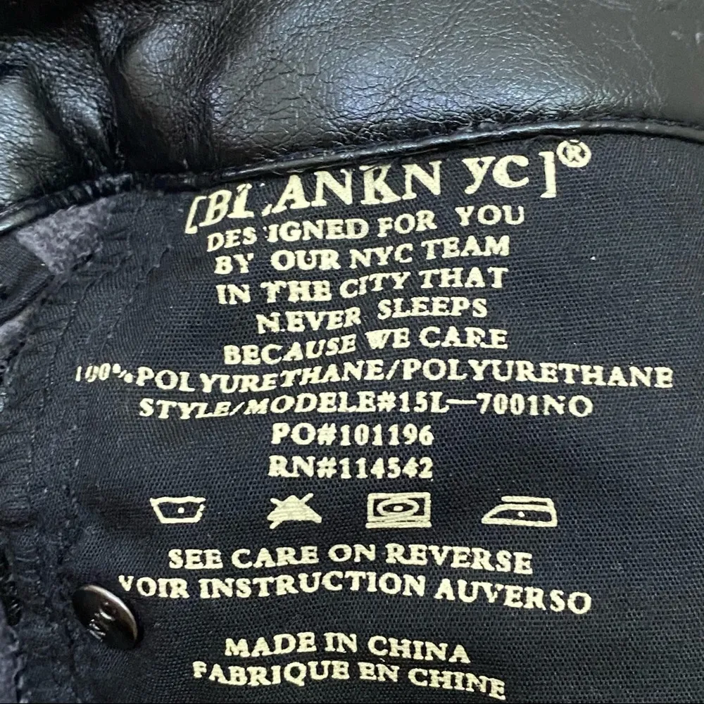 BLANC NYC Skinny Classique Black Faux Leather Jean - Image 15