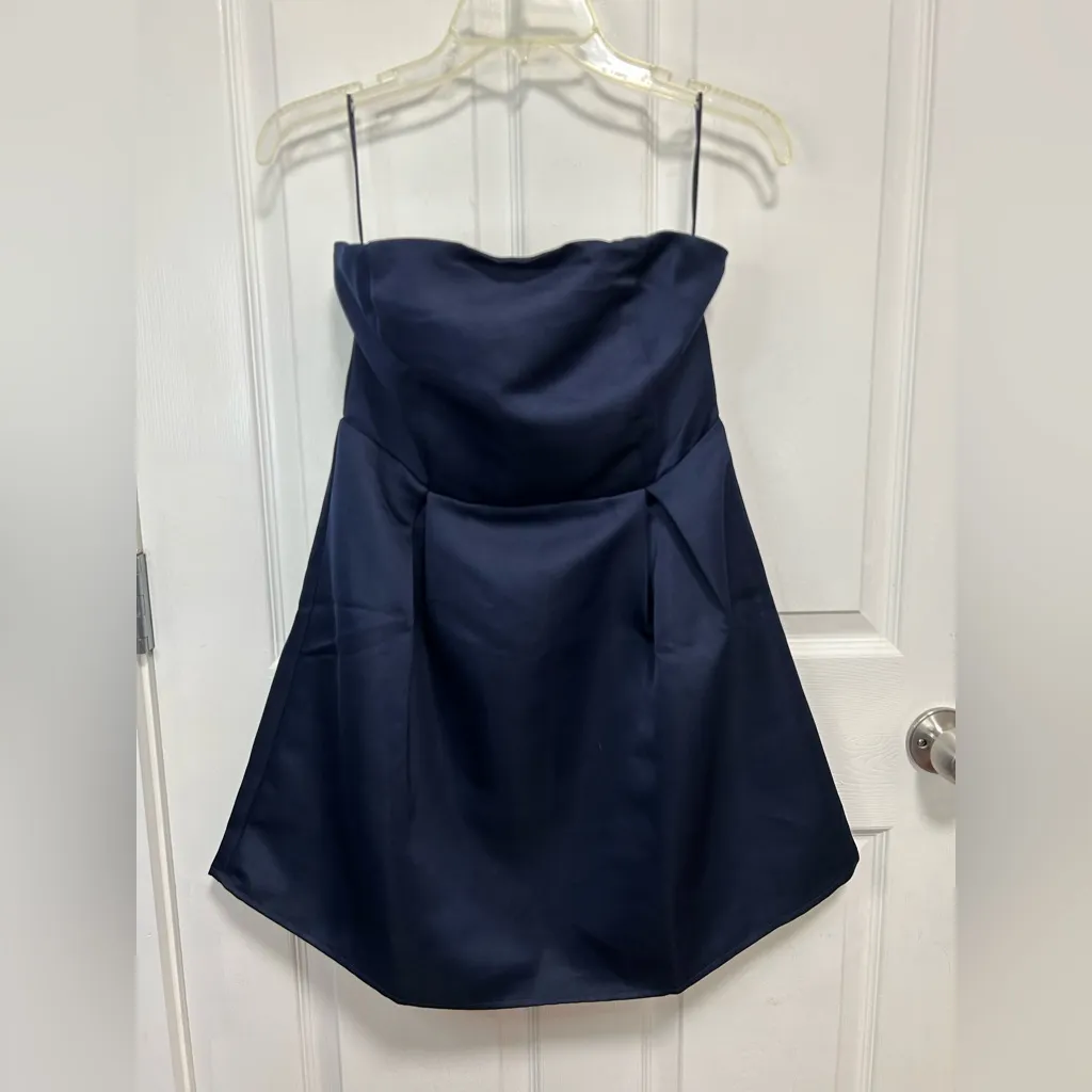 Princess Polly Navy Strapless Dress - Image 3