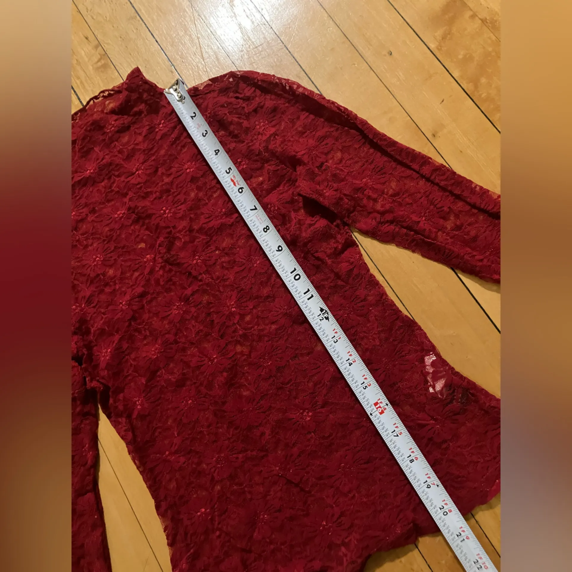 Allegra K Women's Lace Floral Mock Turtle Neck Long Sleeve Sheer Mesh Top - Image 8