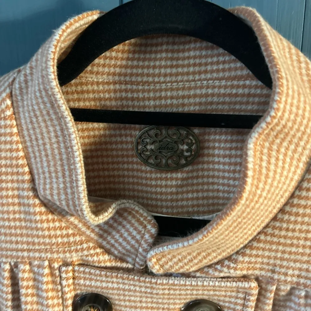 Idra Anthropologie Double Breasted Zip Jacket Blazer, Orange, Size 10 - Image 2