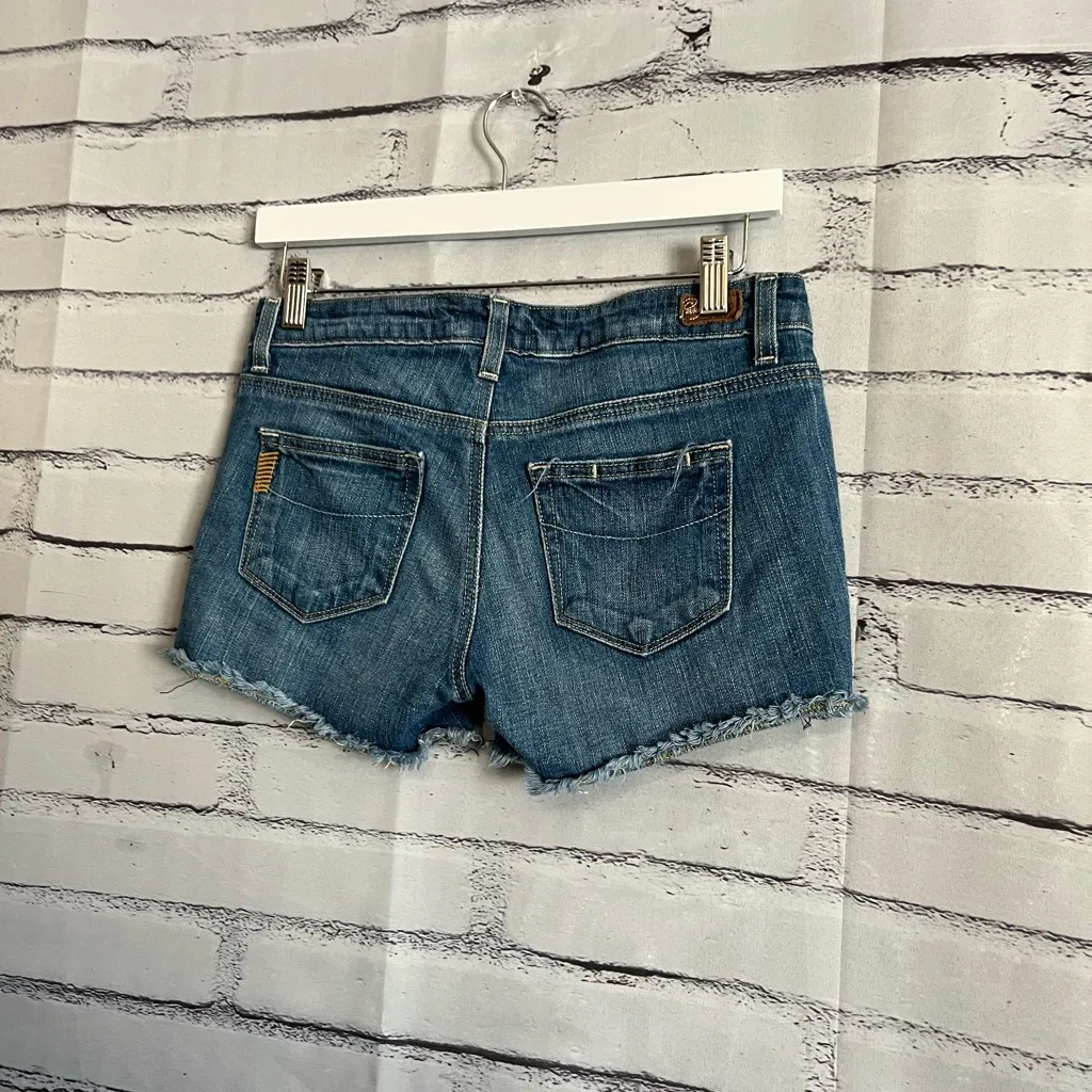 Paige Silver Lake High Rise Denim Cutoff Shorts Size 26 Y2K Blue Vintage Stretch - Image 8