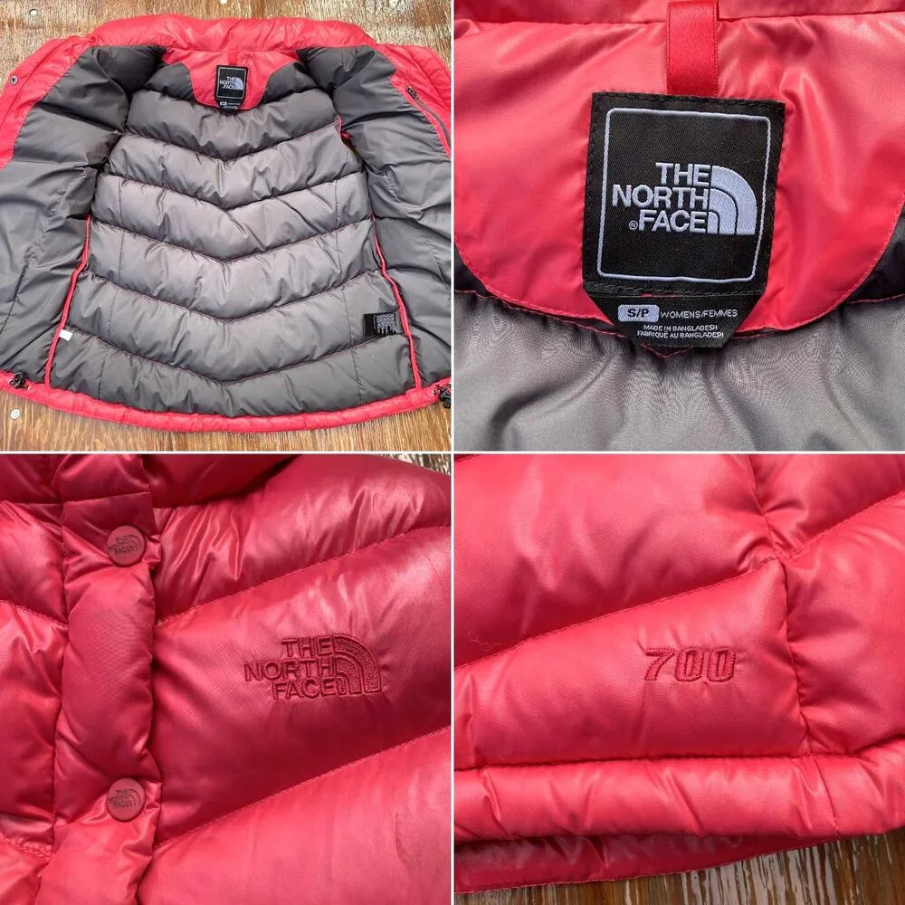 Size S Women's North Face Nuptse Down 700 Puffer Vest Dark Pink - Image 3