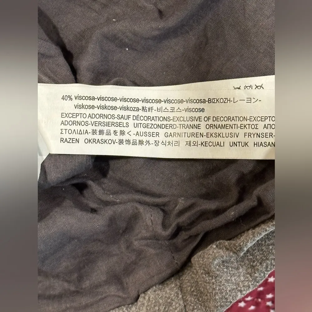 EUC ZARA Grey Cotton Embroidered Embellished bolero Kaftan Kimono Shirt  Sz S - Image 10