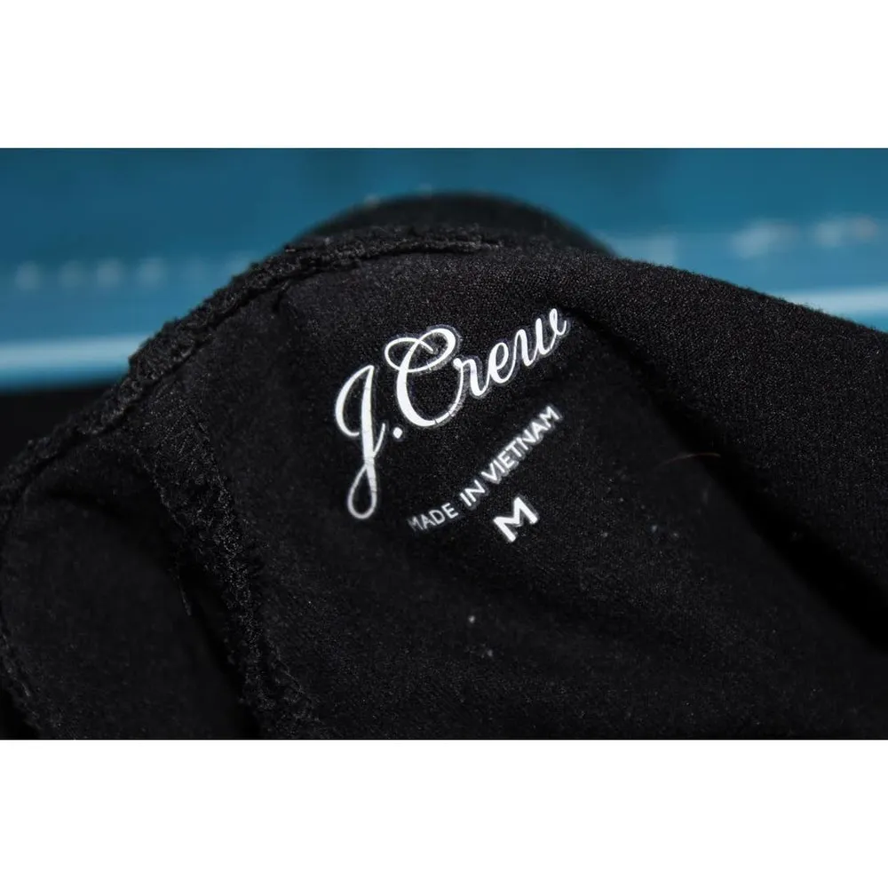 Women's J. Crew Metallic Splatter Leggings H4860 Black Gold Cropped Pants Size M - Image 4