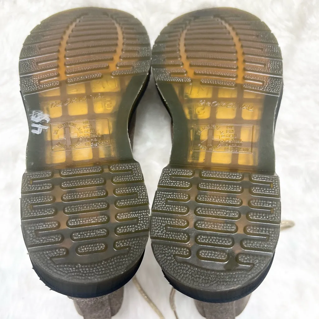 Dr. Martens Gold Glitter Lace-Up Combat Boots Size 7 LIKE NEW 1460 Pascal - Image 13