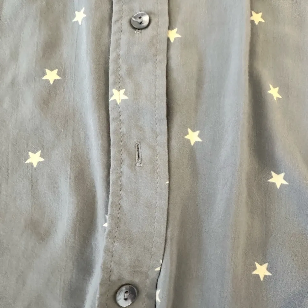 L'AGENCE Ryan Star Blue Button Down 3/4 Sleeve Shirt Blouse - Image 6