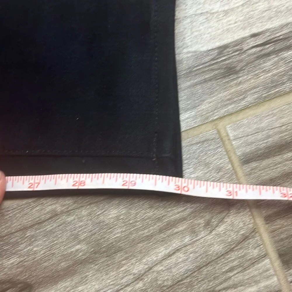 Rag & Bone 27" Black Denim Leather Trim Moto Straight Leg Jeans Pants Stretch - Image 9