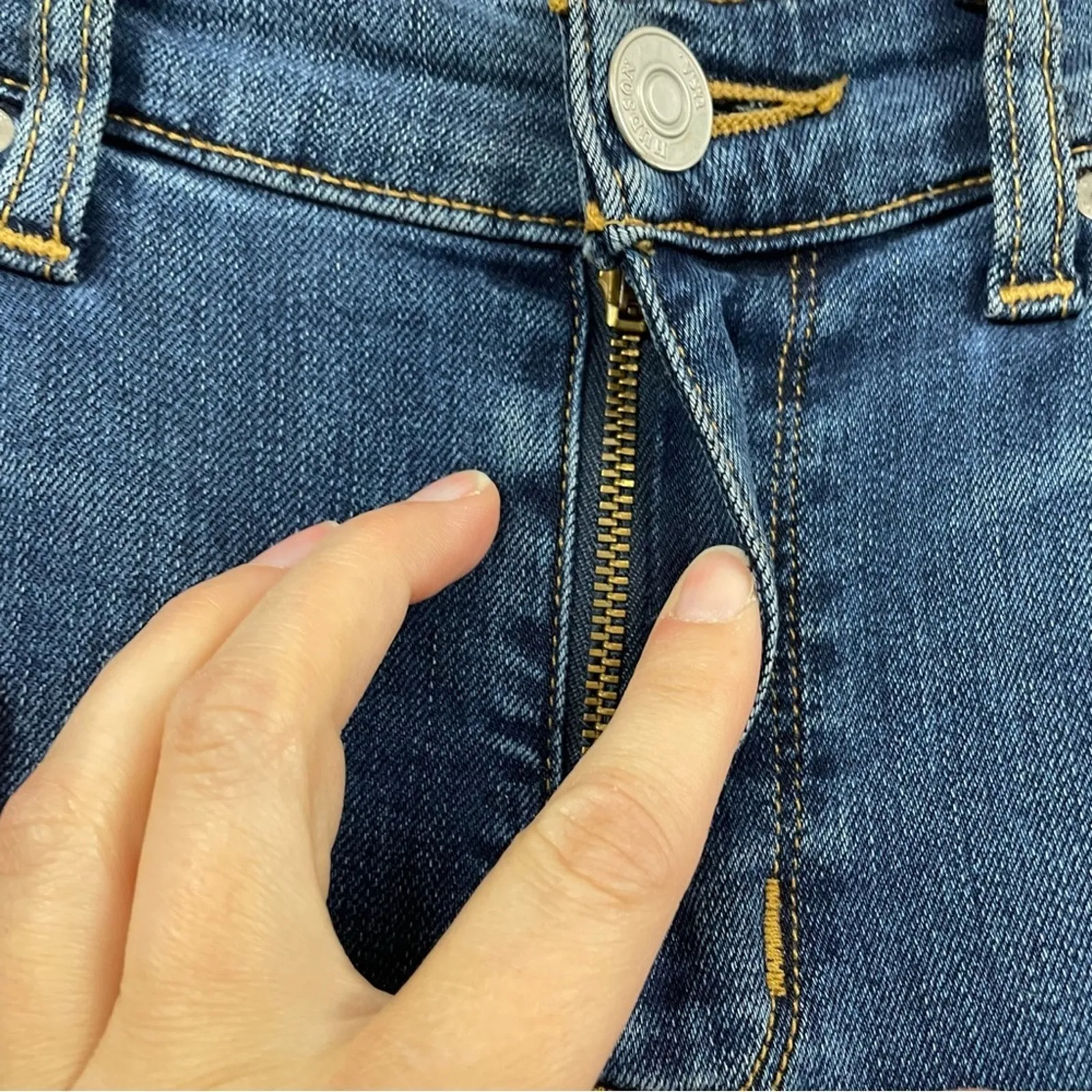 Hudson Womens Blue Mid Rise Skinny Jeans Womens 27 Denim Medium Wash Blue Ankle - Image 6