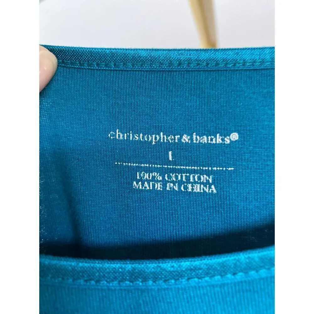 Christopher & Banks Tank Top Boho Coastalcore Coastal Grandma Beach 100 Cotton - Image 4