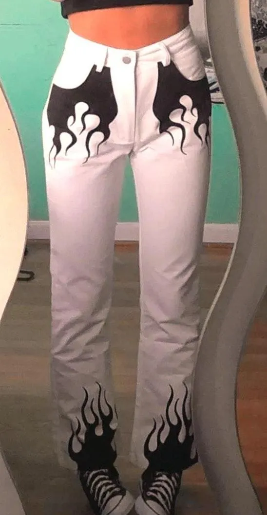 i.am.gia Black And White Flame Pants - Image 5