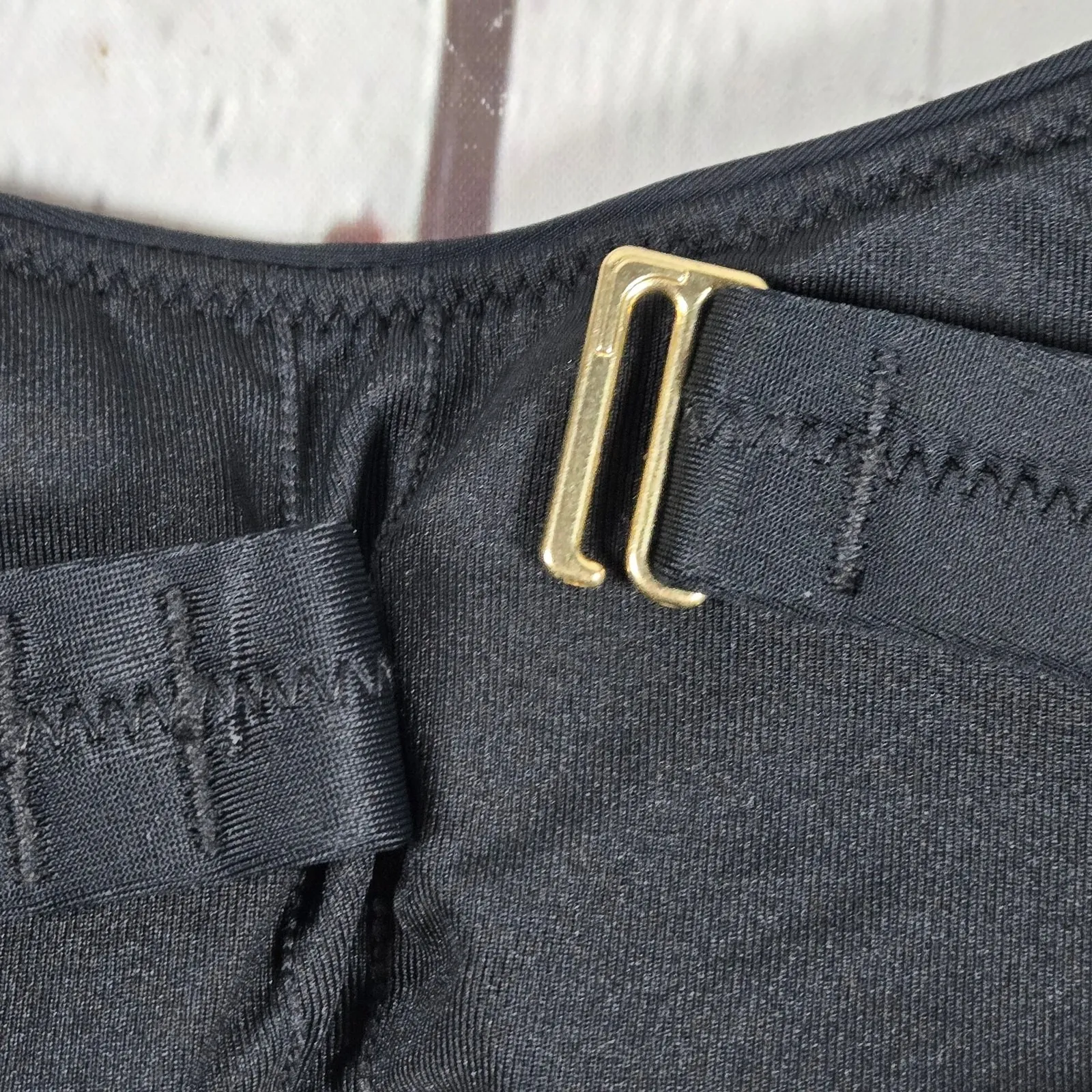 J. Crew‎ Scrunchie-strap squareneck bikini top Black XXS NWT - Image 3