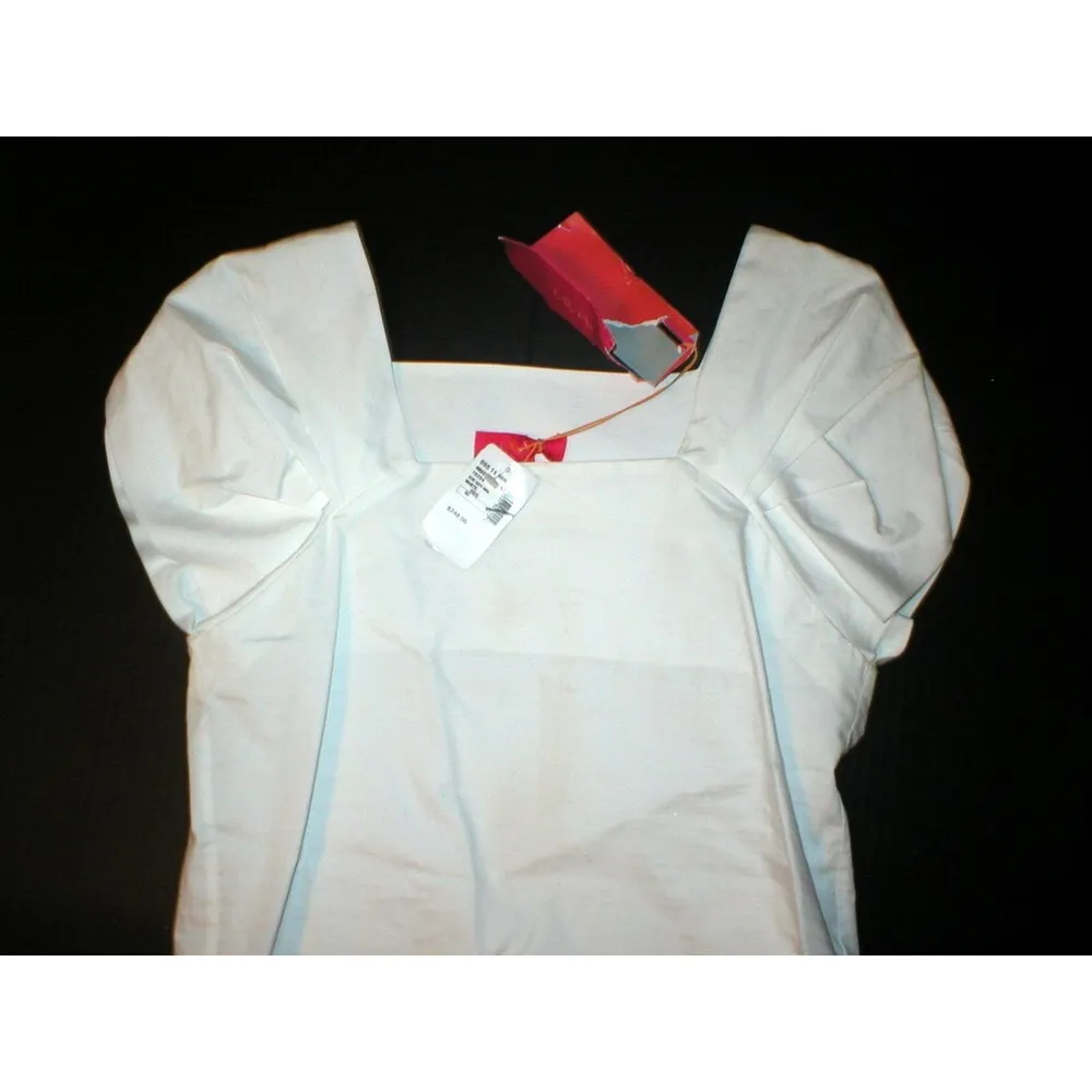New NWT Lavia White Blouse Top 40 Womens 4 Designer SS Cotton Work Office Play Size undefined - Image 4