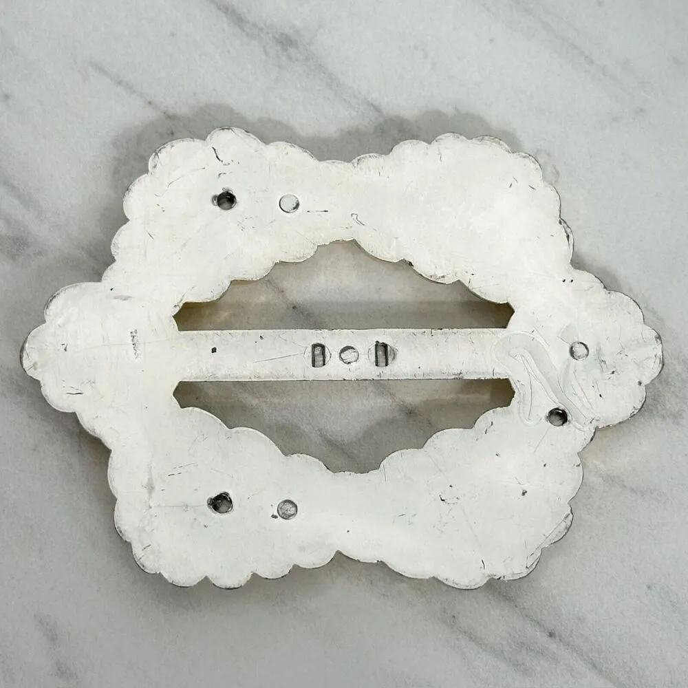 Vintage Metallic Gold Plastic Scarf Slide Shirt Tie Bar Belt Buckle - Image 3