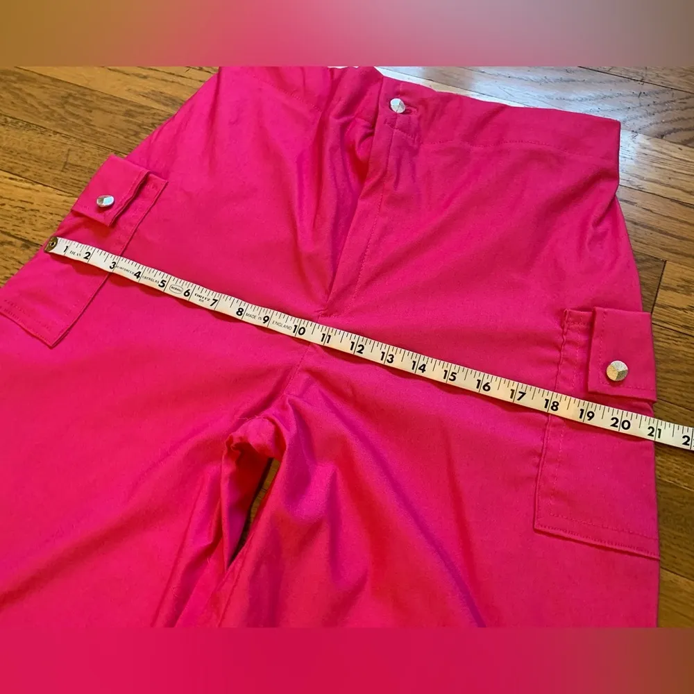 Hot pink wide leg cargo pants size L Size L - Image 5