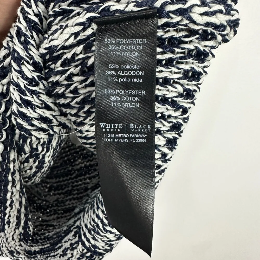 White House Black Market Sweater Vest‎ Women M Marled Knit High Neck Chic Preppy - Image 7