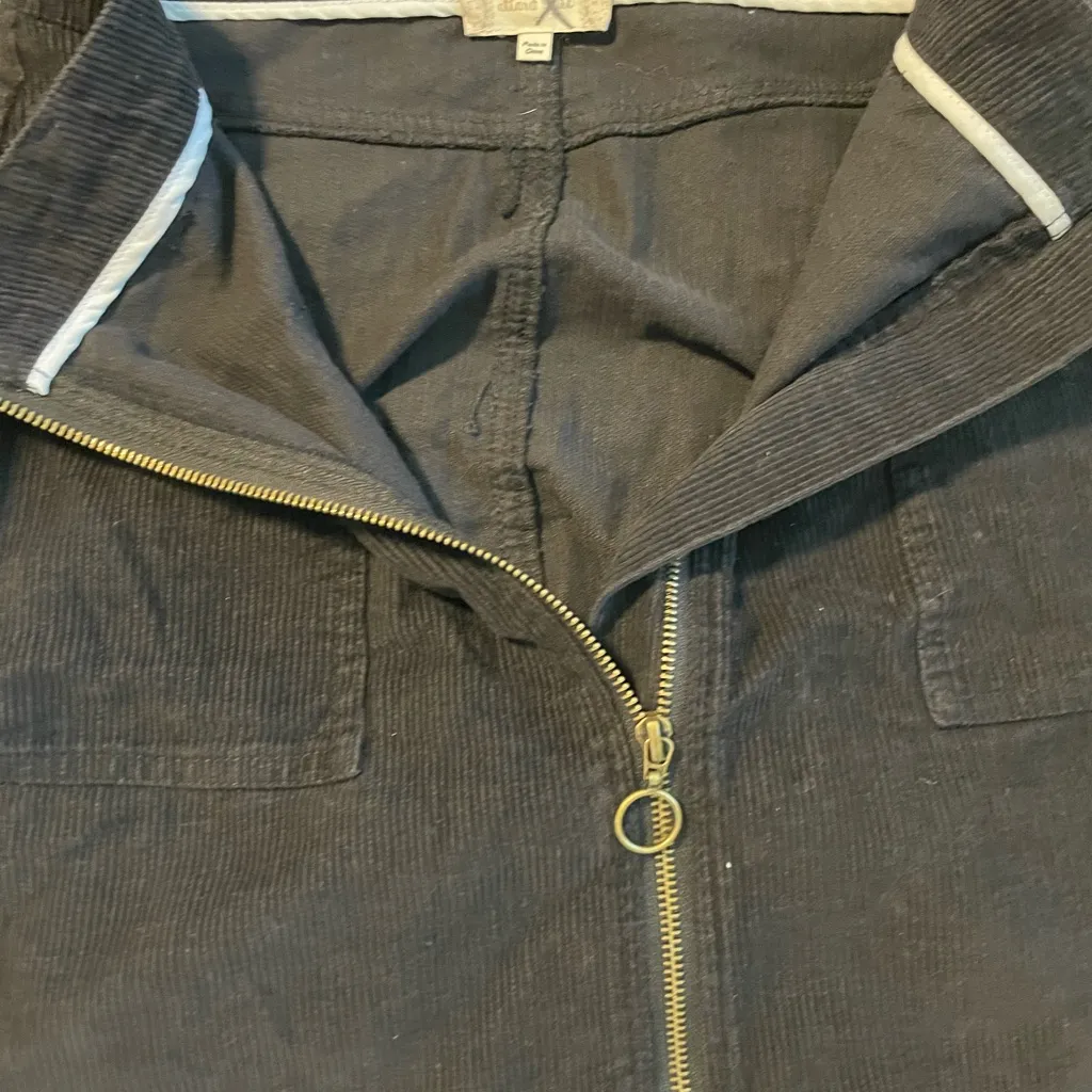 Altar'd State Charcoal Corduroy Skirt with Gold Zipper - Image 3