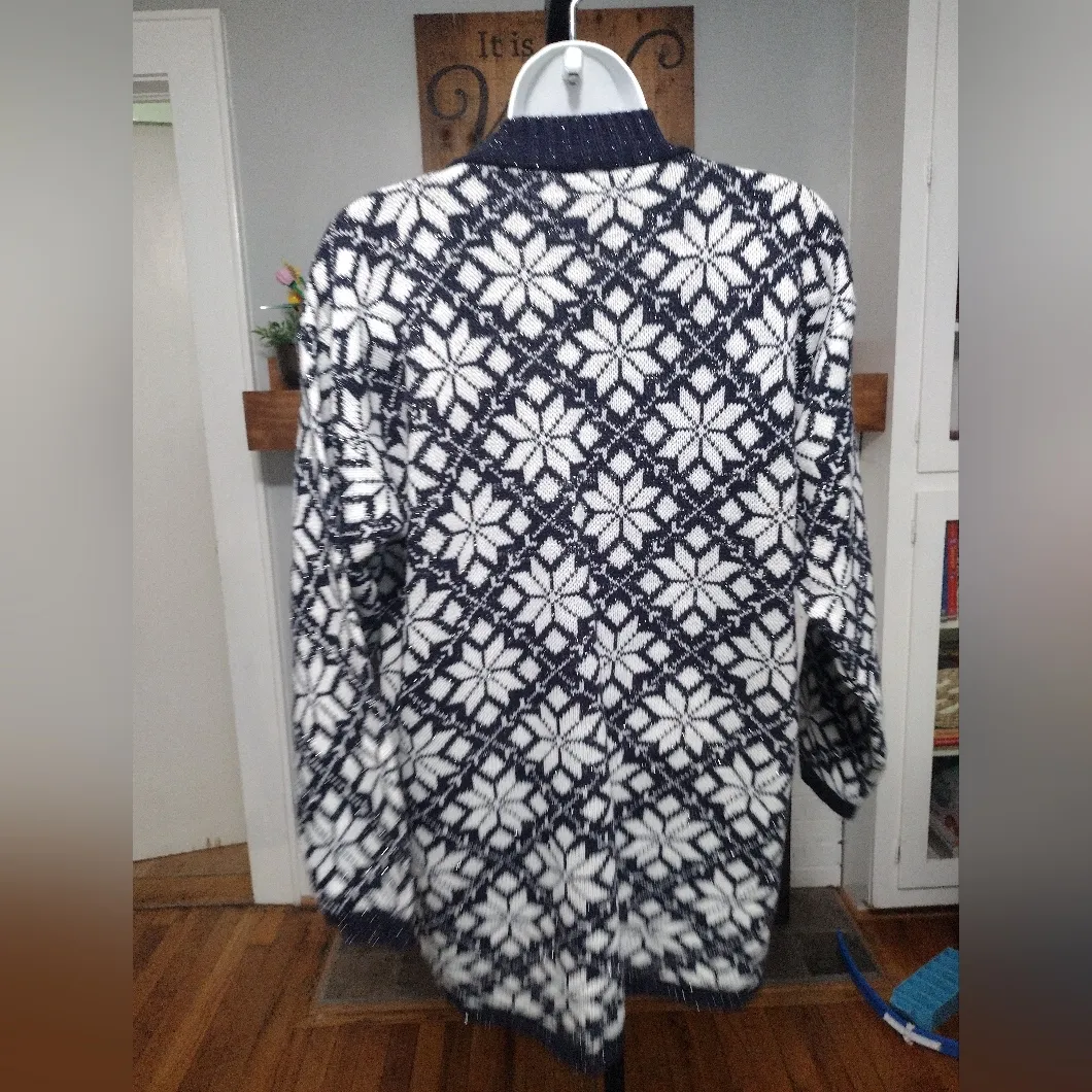 Vintage American pride Snowflake Ski Sweater Blue Size M - Image 3