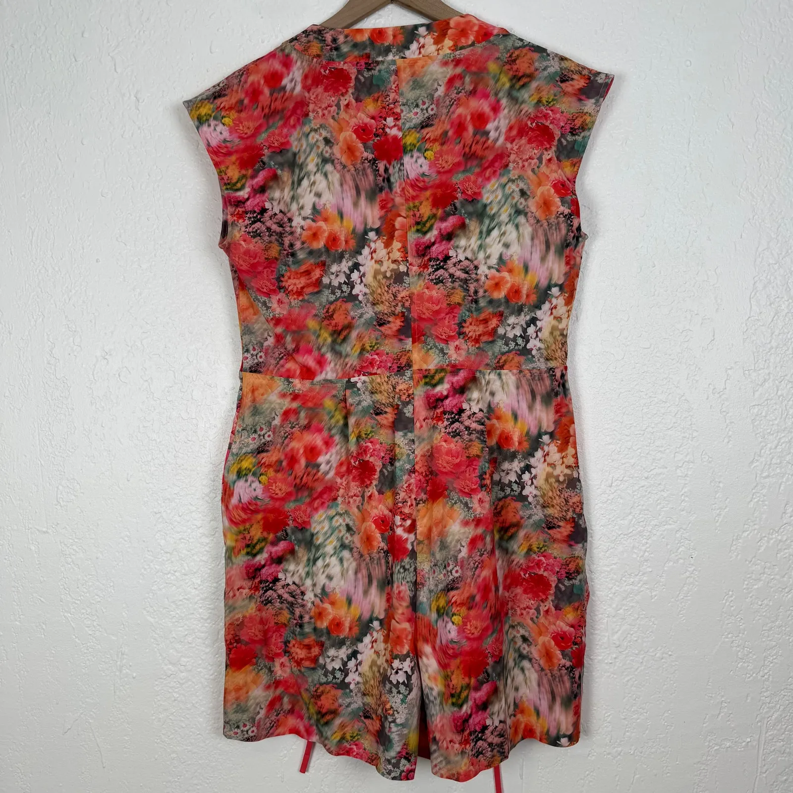 Athleta Marlow Romper Floral Waist Tie Pockets Athleisure Resort Size Small - Image 3
