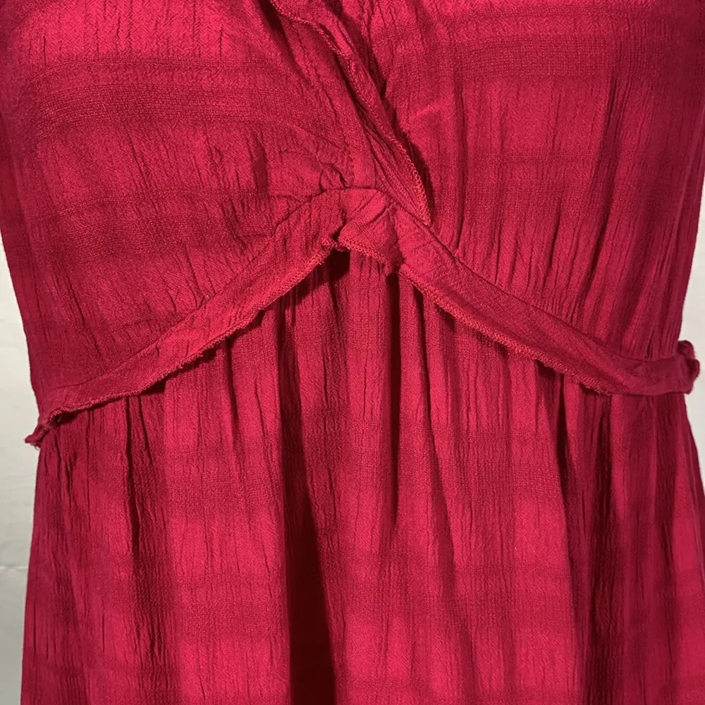 Romantic Ruffle Cherry Jubilee Sleeveless Blouse Top Size M - Image 5