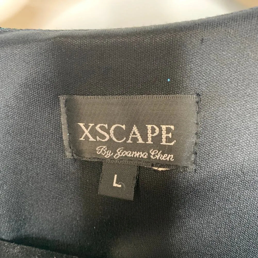 XScape  Glitter Metallic Blazer Jacket Teal Aqua Sz Large - Image 7