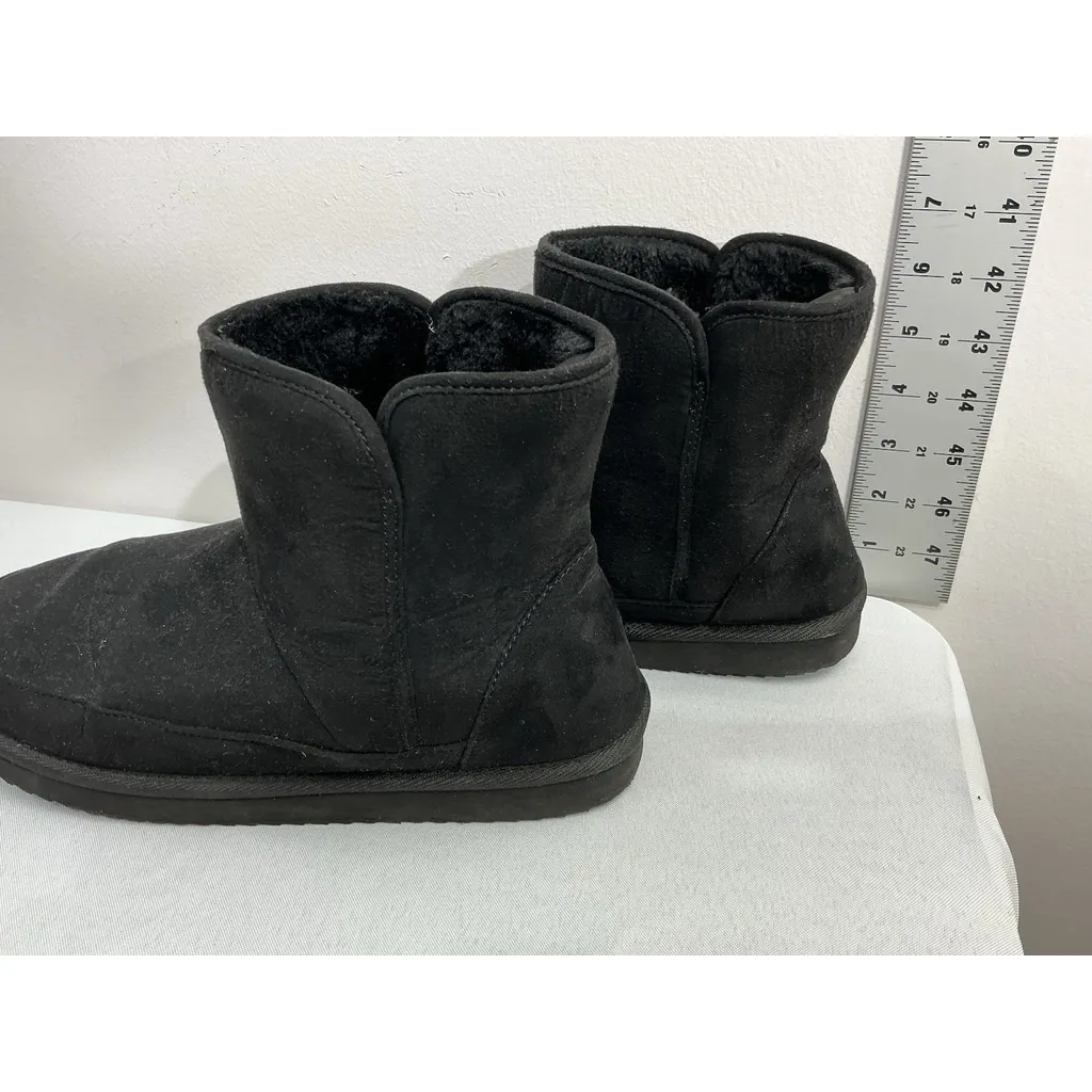 Womans Old Navy Pull On Ankle Boots 8 Black Lined Light Weight - Image 4