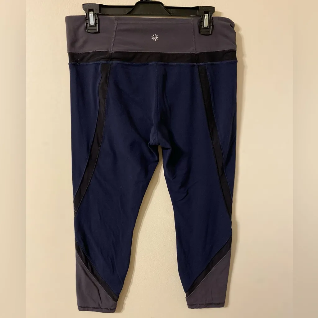 Athleta 405641 Elevation 7/8‎ Tight Powertiva Size Large Petite Black Blue Gray - Image 2