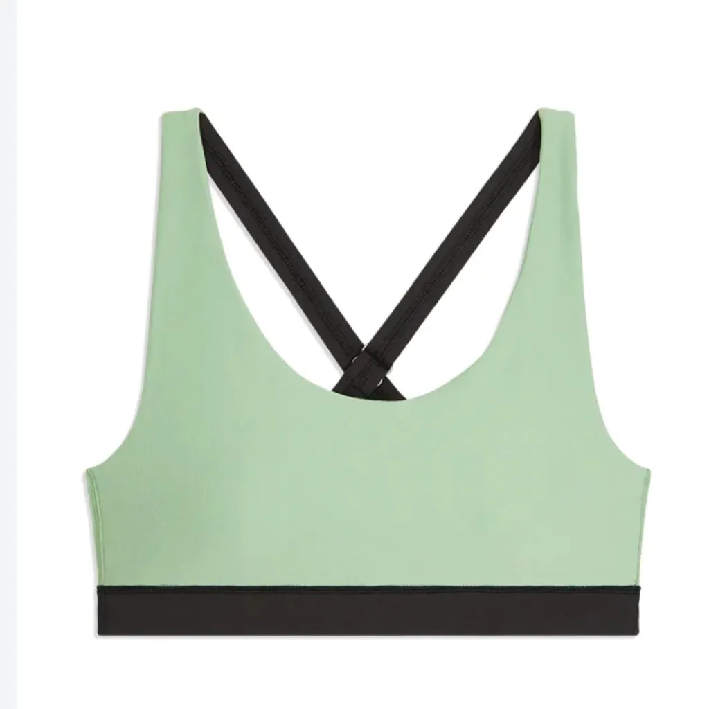 NWT WEWOREWHAT Solid Scoop Bra Top In Green SIZE -LARGE - Image 4