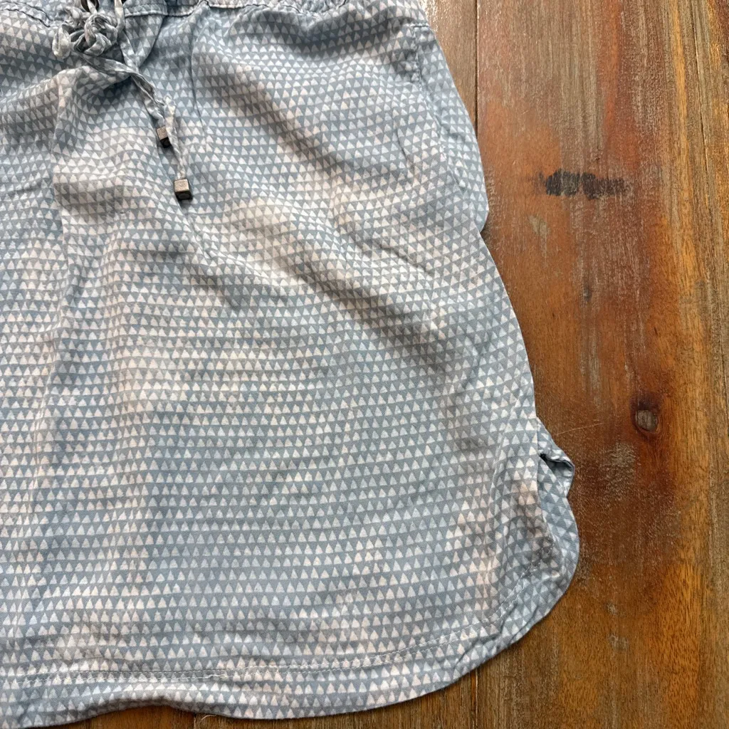 Women's Lou & Grey Long Sleeve Dress XS Light Blue White Geometric - Image 5