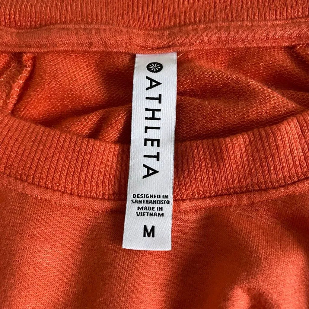 Athleta Orange Long Sleeve Sweatshirt Pullover Women’s Medium - Image 3