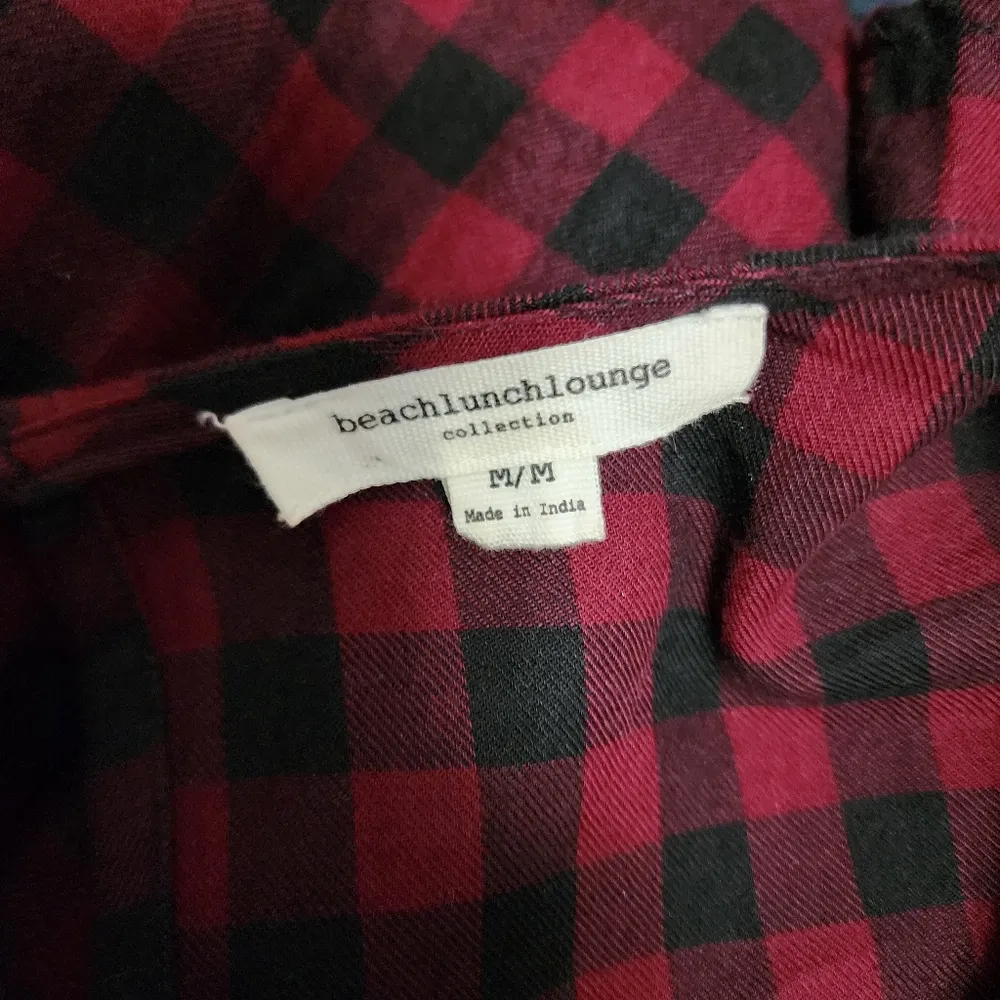 Beachlunchlounge Roberta checkered smocked bell sleeve blouse size medium - Image 7