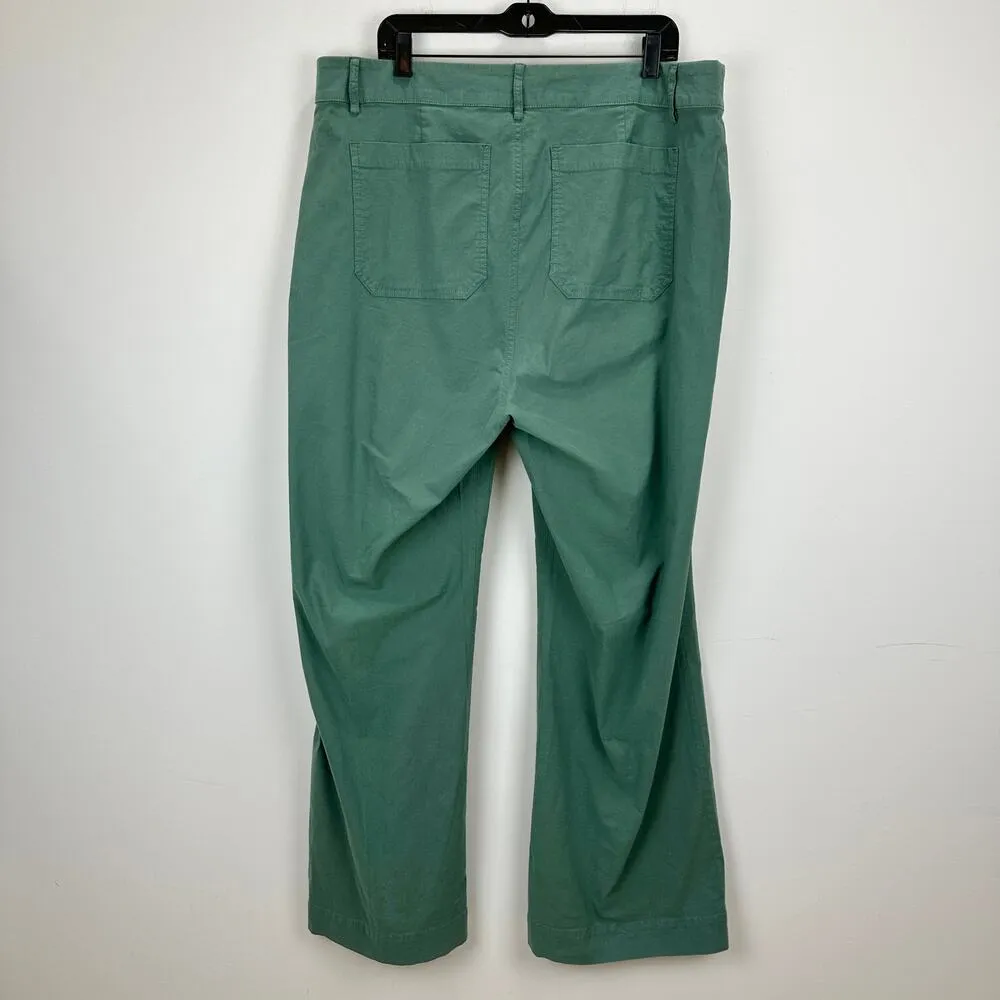 J.Crew Tall Lizzie High Rise Patch Pocket Wide Leg Pant Pale Green US 35 T NWT - Image 11