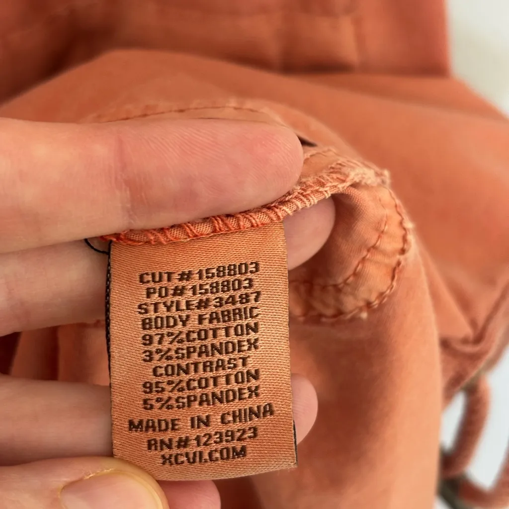 XCVI Janelle Brio Poplin Cargo Midi Dress in Afterglow Orange - Size L - Image 7