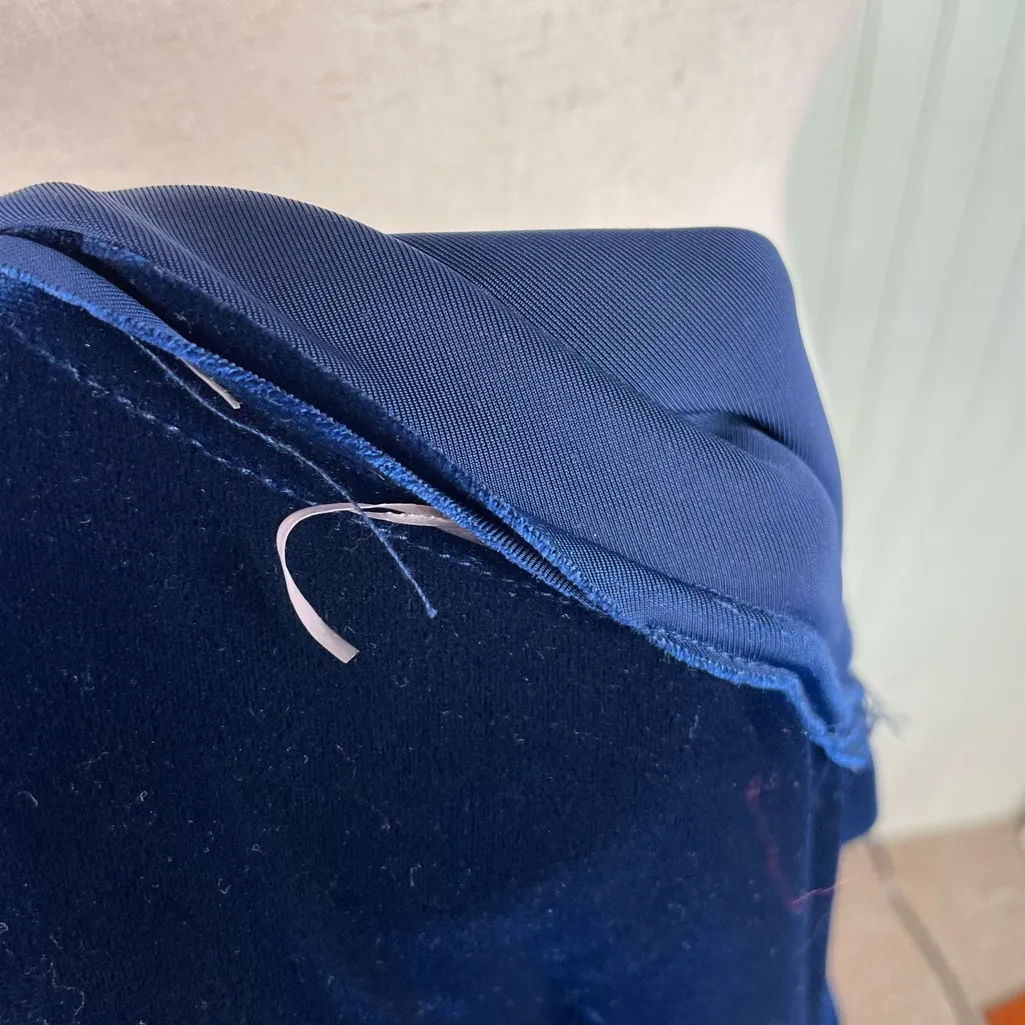 Vintage 90s Y2K Onyx Nite Velvet Maxi Slip Dress Size 12 Navy Blue Whimsigoth - Image 9