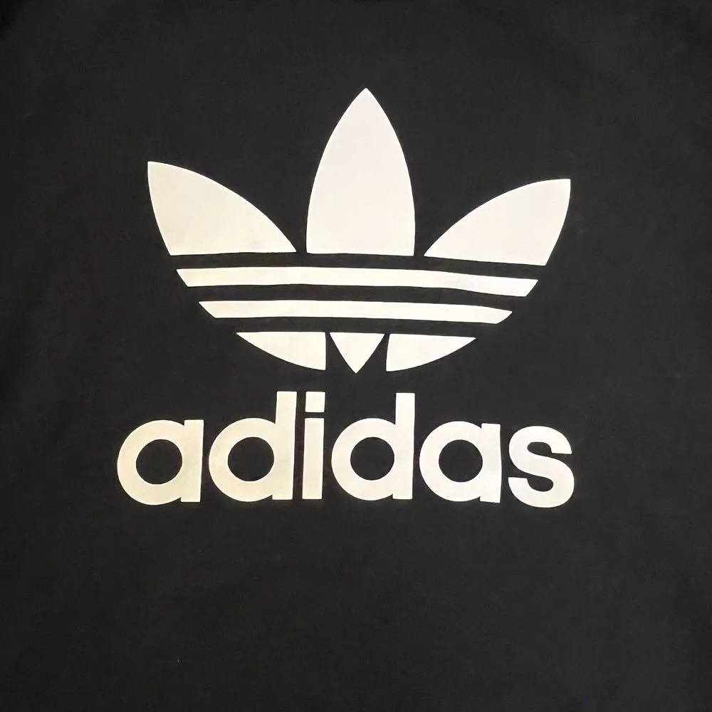 Adidas Womens Sweatshirt Size XS Crewneck Black White Adicolor Trefoil Oversized - Image 2