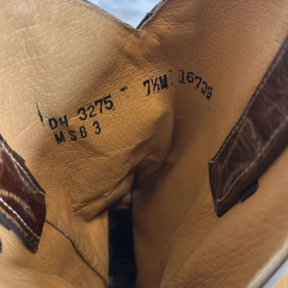 DOUBLE H Western Distressed Tan Brown Slouch Boots Womens 7.5 M rodeo concert - Image 10