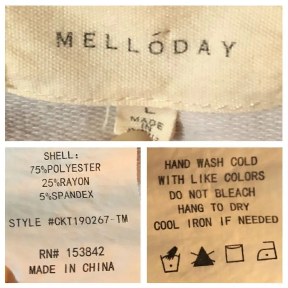 Melloday Tie Dye Sweatshirt Long Sleeves Lavender Gray White L - Image 8