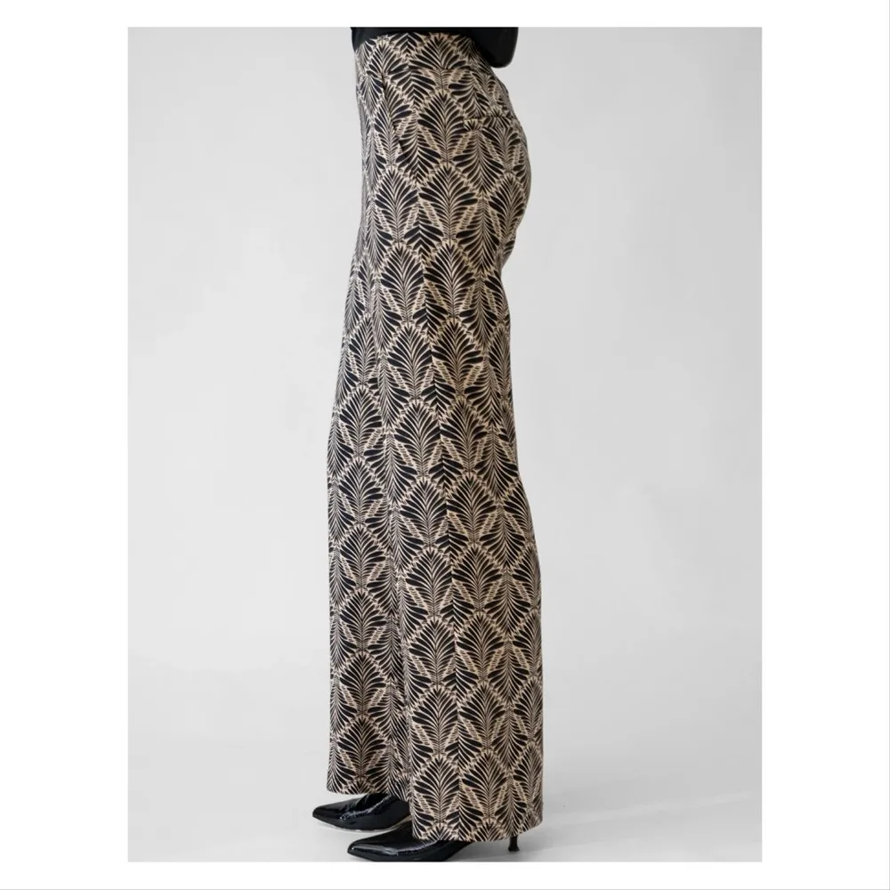 NWT ADRIENE LANDAU BASALT PRINTED TROUSER Black - Image 7
