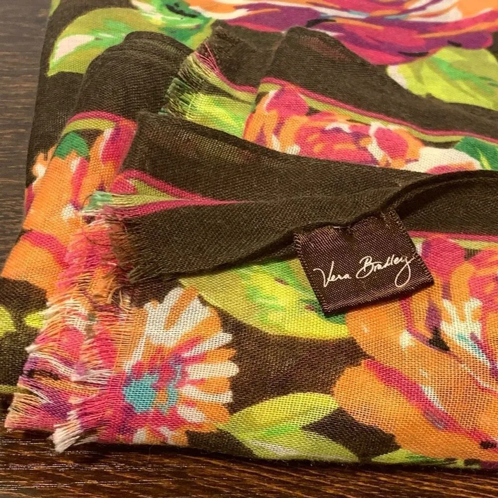Vera Bradley Womens Floral Allover Print Scarf Multicolor 80x29” - Image 3