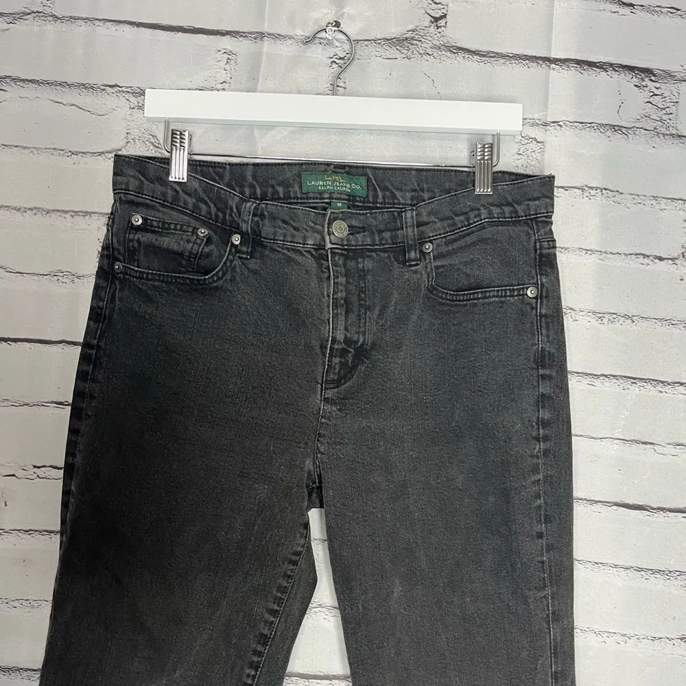 Lauren Ralph Lauren Black Classic Bootcut Jeans Sz 14 Stretch Denim Mid - Image 5