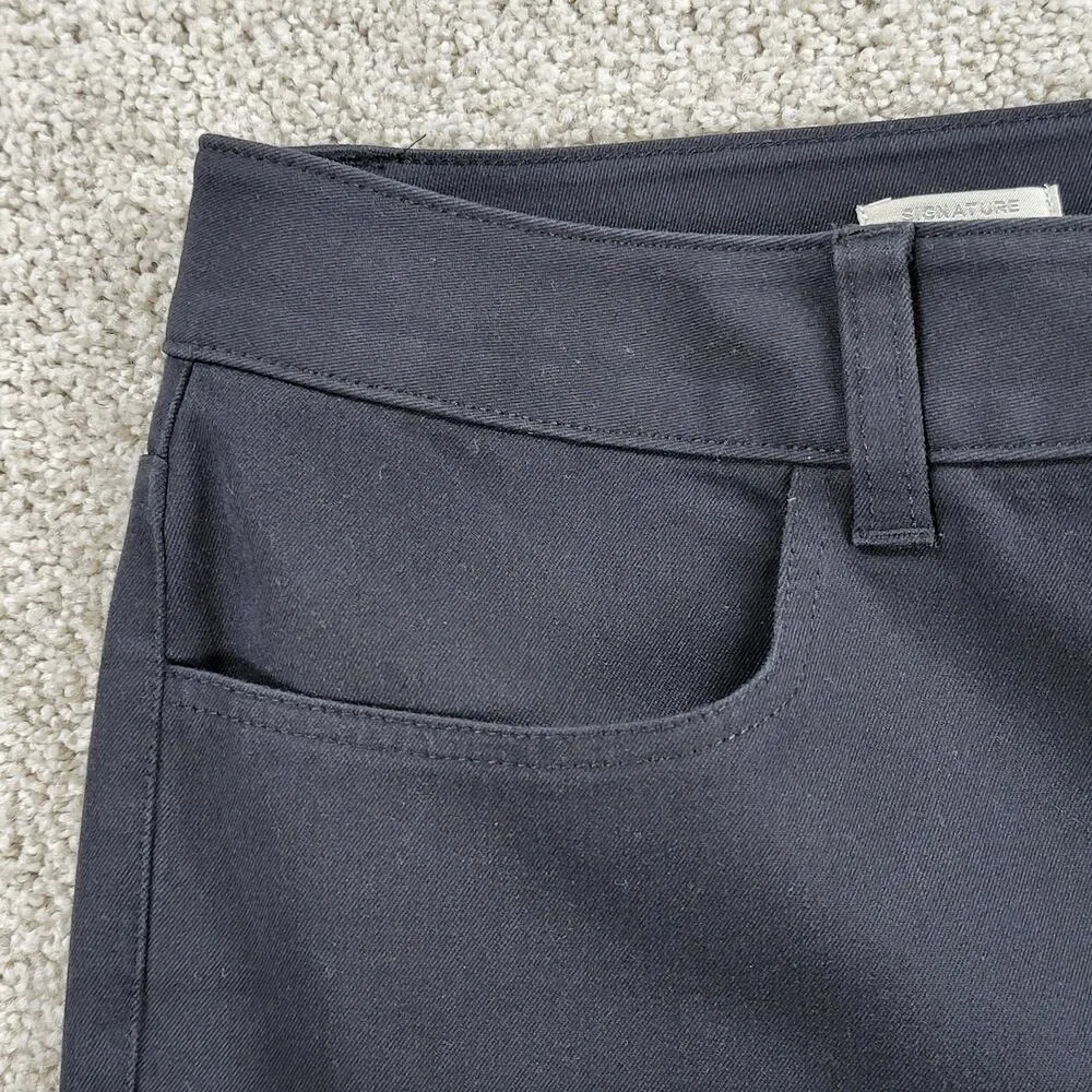 TALBOTS Pants 12 Black Solid Plain Straight Leg Stretch Office Casual Dress - Image 3