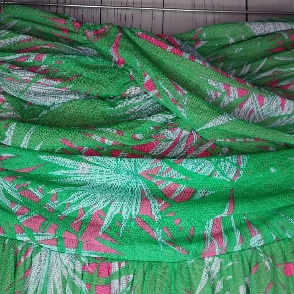 Juicy Couture Y2K Summer Palms Strapless Babydoll Mini Dress Size M - Image 7