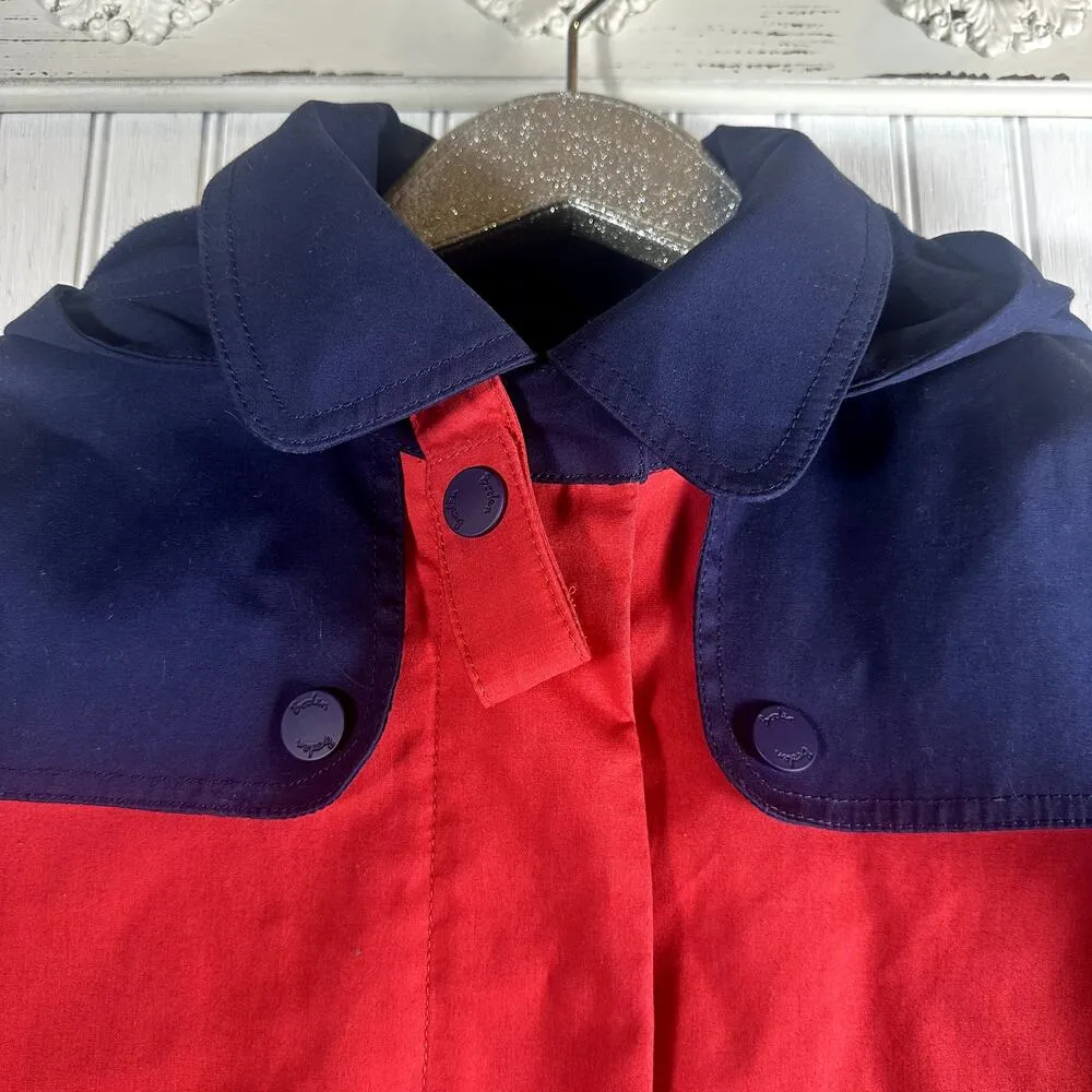 Boden Navy Blue and Red Colorblock Rain Coat Size 2P - Image 2