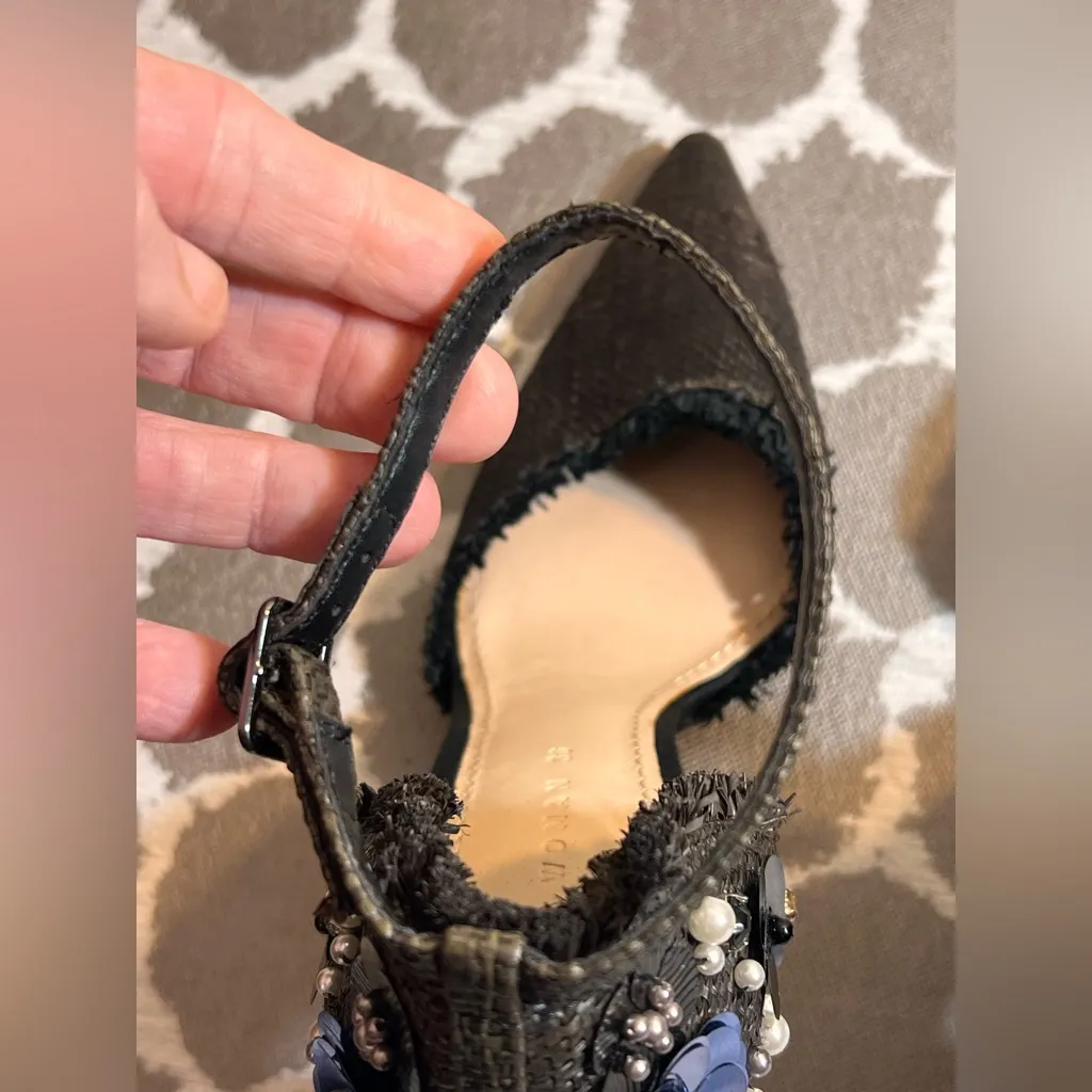 Zara Black Heels Embellished Ankle Strap EU 36 US 5.5 - Image 7