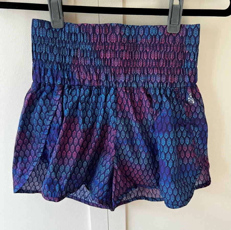 Free People FP Movement Way Home Logo Purple Blue Women’s Shorts Size Medium - Image 1