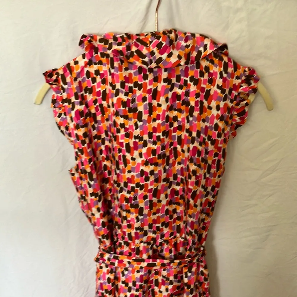 Kate Spade: Colorful Ruffle Wrap Dress- Midi- Silk- 4 - Image 9