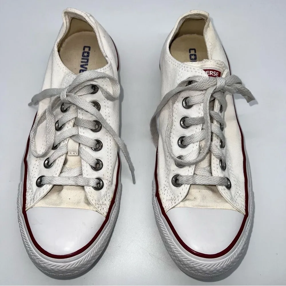 Converse Low Top Unisex Lace Up Canvas White Sneakers Size 6 Men's/8 Women's - Image 3